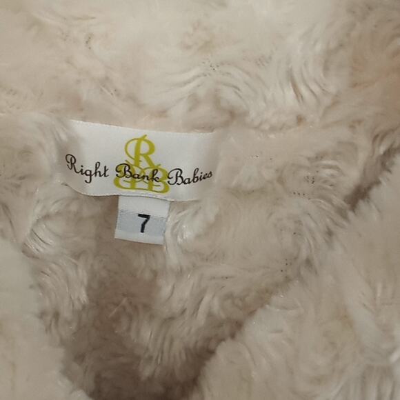 Right Bank Babies Girls Faux Fur/ Fleece Reversible Crop Vest Size 7 - Picture 3 of 12
